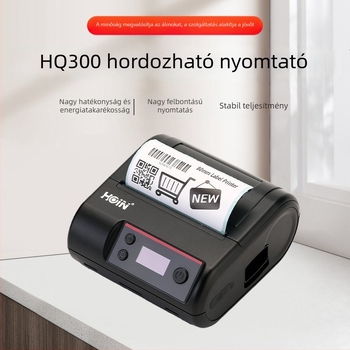HQ300 Hordozható Bluetooth címkenyomtató mobiltelefonhoz, USB interfész, kompakt kialakítás