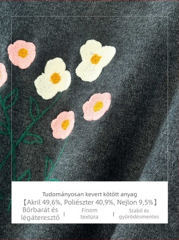 Női divat készlet tavaszra 2026: jacquard kötött pulóver kerek nyakú, mellény és hosszú ujjú ing lehajtható gallérral