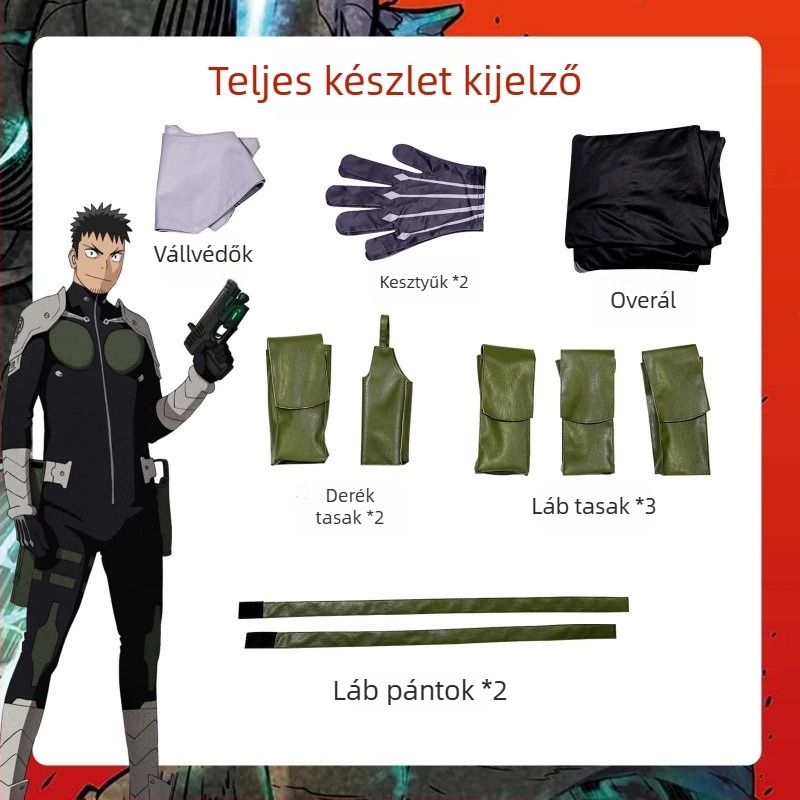 Monster No. 8 cosplay ruha – Bokuzunshiro harcos ruházat, anime karakter, teljes készlet