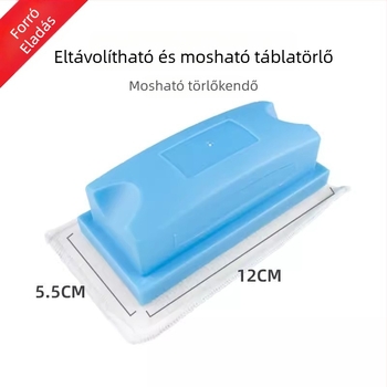 Tanári használatra tervezett, eltávolítható és mosható táblar radír kendővel; pormentes, vízoldható kréta
