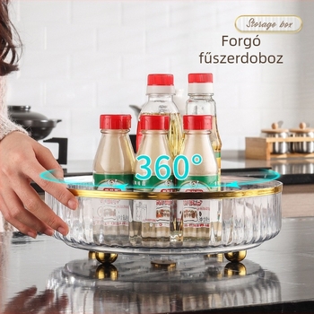 Konyhai és kozmetikai forgó tároló fűszerekhez és kozmetikumokhoz