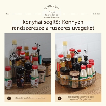 Konyhai és kozmetikai forgó tároló fűszerekhez és kozmetikumokhoz