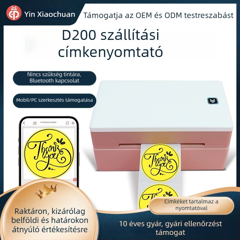 Hordozható Bluetooth termikus címke nyomtató szállítási címkékhez és vonalkódokhoz