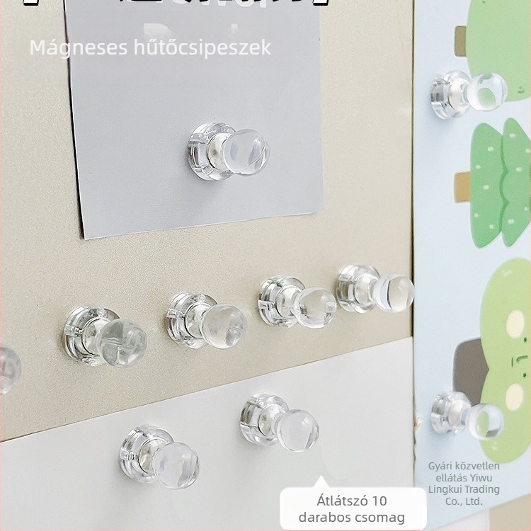 Kis átlátszó hűtőmágnesek, mágneses tüskék, üzenet-mágnesek, fénykép-mágnesek, minimalist dekoratív tűk