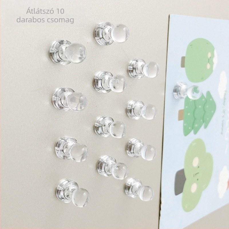 Kis átlátszó hűtőmágnesek, mágneses tüskék, üzenet-mágnesek, fénykép-mágnesek, minimalist dekoratív tűk