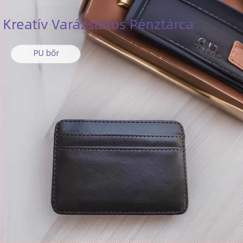 Férfi kompakt kártyatartó több rekesz, letisztult dizájn, személyi igazolvány tartó