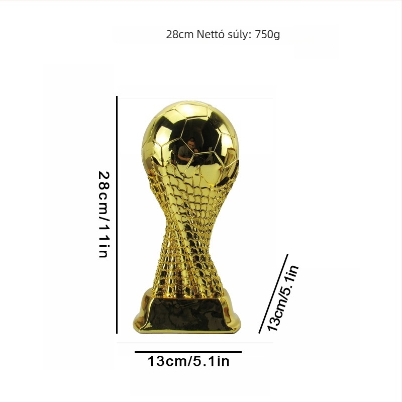 Ballon d'Or trófea gyantából – gravírozható szobor futballistának emlékére