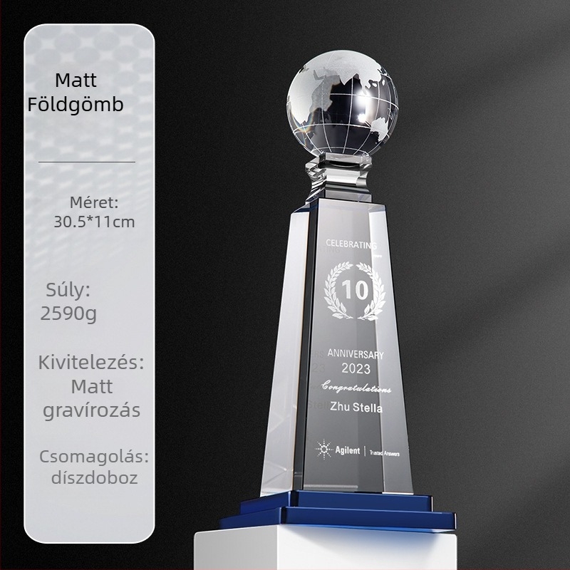 2025 Earth Crystal Trophy — Egyedi gravírozott díj vállalati éves közgyűlésre