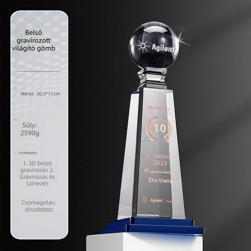 2025 Earth Crystal Trophy — Egyedi gravírozott díj vállalati éves közgyűlésre