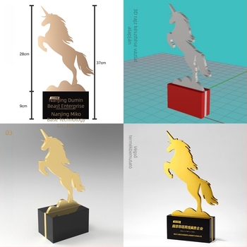 Kiemelkedően minőségű fém trófea 3D-modellezéssel és testreszabással nagy méretű vállalati eseményekre, anime IP-vel inspirált emlékérem