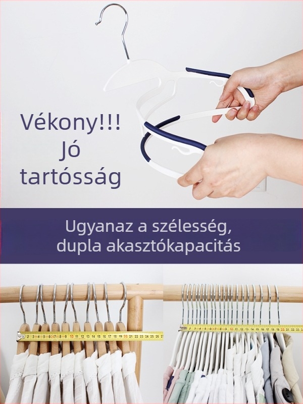 Kétfunkciós ruhaakasztó nedves és száraz ruhákhoz, csúszásmentes kialakítás, gyerekeknek való ruhafogas és otthoni rendszerező