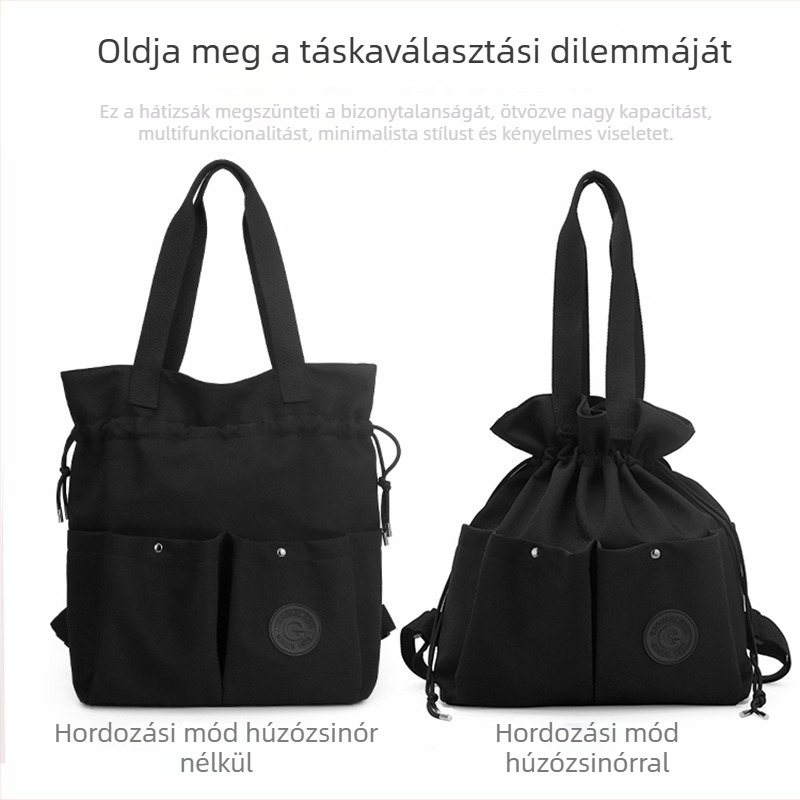 Női utcai stílusú hátizsák, nagy kapacitású, kettős használatú váll- és hátizsák, Oxford anyagból