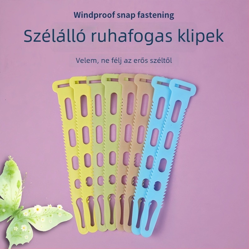 Szélálló ruhaszárító akasztó, állítható csattal, beltéri használatra, erkélyre és kültéri szárításra