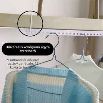 Ágy melletti vas ruhaszárító, perforált kialakítással, több mint három akasztóval
