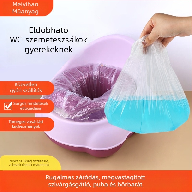 Gyermek WC-tisztító zacskó, háztartási WC-hulladék zacskó, hordozható babák számára
