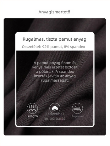 Fekete női U-nyakú rövid ujjú pamut felső, szoros szabás, nyári viselet