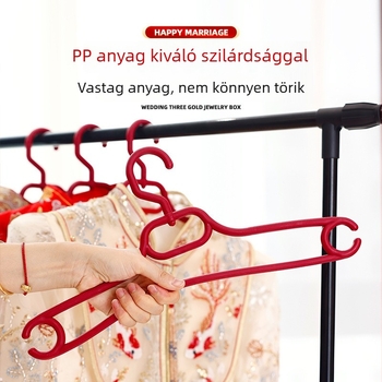 Vörös esküvői ruhaakasztó, csúszásmentes műanyag