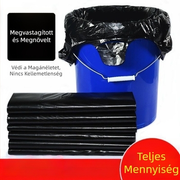 Sűrített fekete nagy szemeteszsák kézi használatra, otthonra, kollégiumba és a konyhába