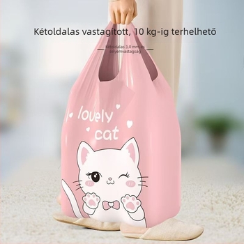 Nyomtatott, vastagított háztartási szemeteszsákok mellény-stílusú fogantyúkkal, nagy méretű konyhai műanyag zacskók, extra vastag húzózsinóros zárás
