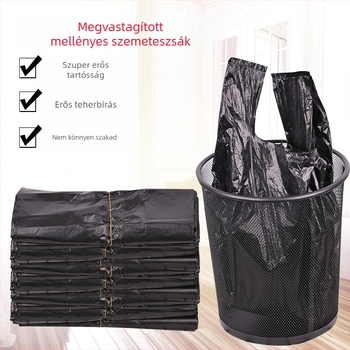 Erős, vastagított szemeteszsákok, hordozhatóak, otthoni és üzleti felhasználásra, nagy méret, nem biodegradálható PE/HDPE, 1800 darab kartononként