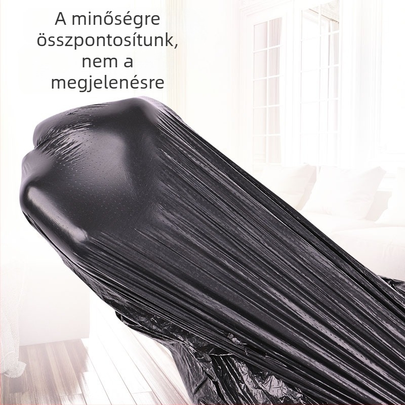 Erős, vastagított szemeteszsákok, hordozhatóak, otthoni és üzleti felhasználásra, nagy méret, nem biodegradálható PE/HDPE, 1800 darab kartononként
