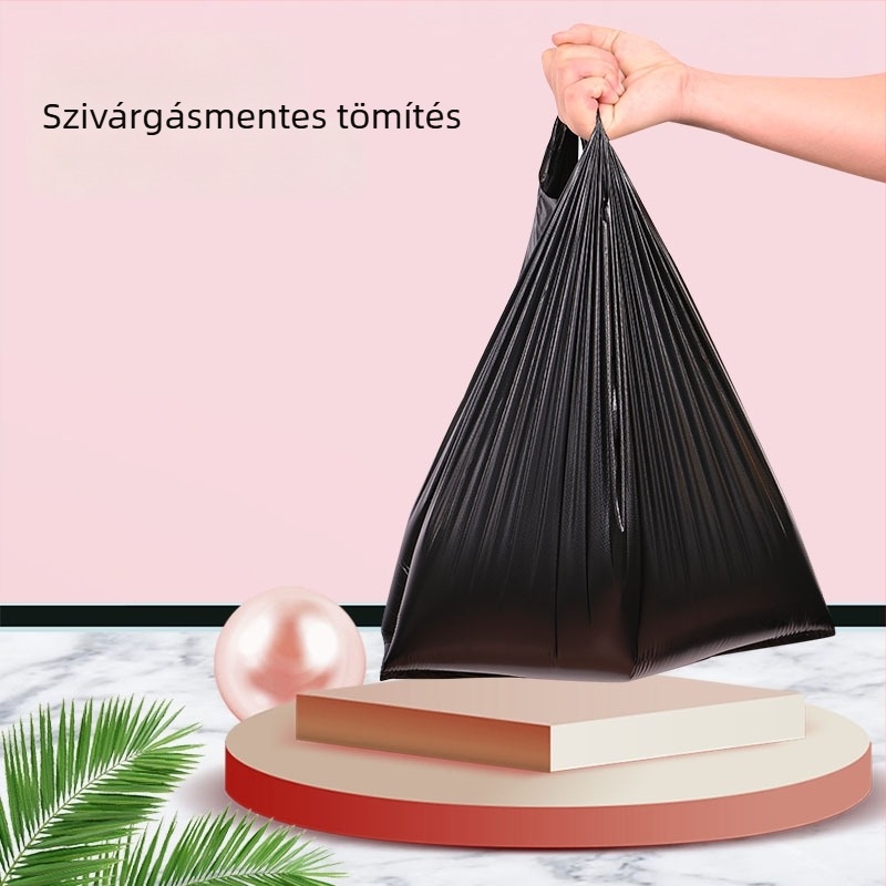 Erős, vastagított szemeteszsákok, hordozhatóak, otthoni és üzleti felhasználásra, nagy méret, nem biodegradálható PE/HDPE, 1800 darab kartononként