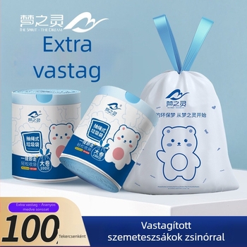 Dream Spirit szemeteszsákok, 100 db, vastagított, extra széles, húzózsinóros, egyszer használatos, otthoni használatra
