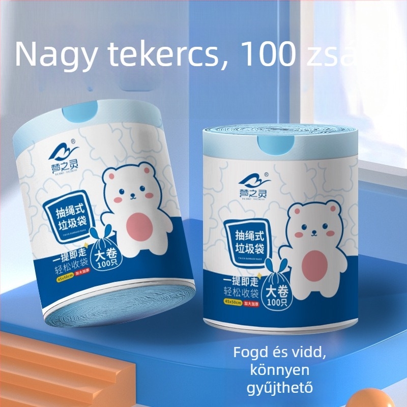 Dream Spirit szemeteszsákok, 100 db, vastagított, extra széles, húzózsinóros, egyszer használatos, otthoni használatra