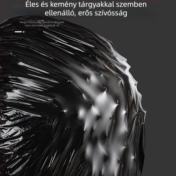 Családi szemeteszsák húzózsinórral, vastagított kivitel, kézben tartható, fekete, nagy méret, extra vastag, gazdaságos kiszerelés