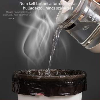 Családi szemeteszsák húzózsinórral, vastagított kivitel, kézben tartható, fekete, nagy méret, extra vastag, gazdaságos kiszerelés