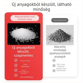 Egyszer használatos szemeteszsák húzózáras, 50 x 60 cm, extrán vastag, háztartási, biológiailag lebomló, konyha és fürdőszoba