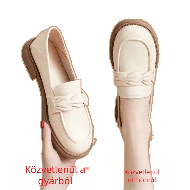 Női vízálló mokaszin szintetikus bőrből, puha és vastag talppal, mindennapi cipő brit stílusban