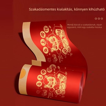 Otthoni használatra készült vastagított szemeteszsák húzható zsinórral, piros