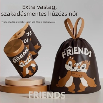 Háztartási felhúzható szemeteszsák, vastagított, nagy méret, mintázat Kiki és Didi – két mókus
