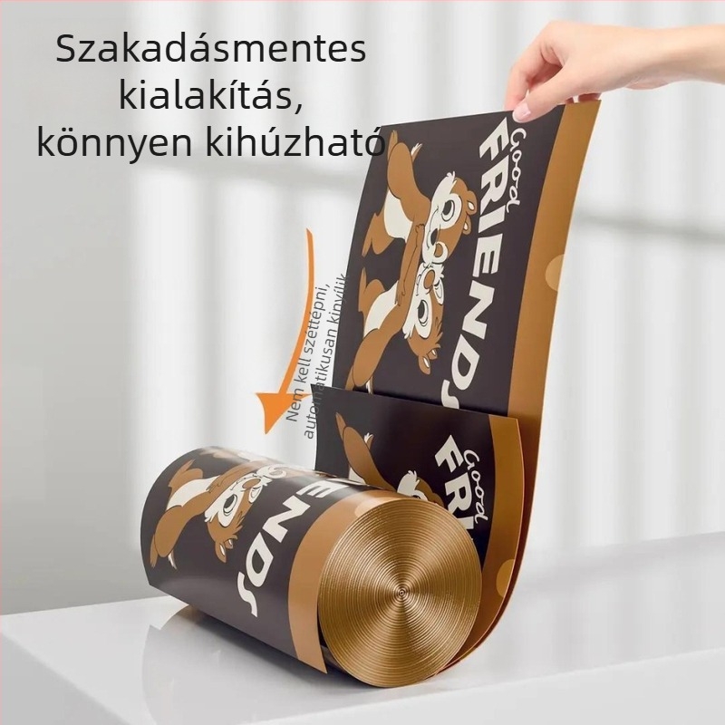Háztartási felhúzható szemeteszsák, vastagított, nagy méret, mintázat Kiki és Didi – két mókus