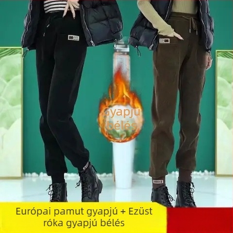 Női chenille plüss melegítőnadrág ősz-tél 2025, laza szabású, casual, hosszú nadrág