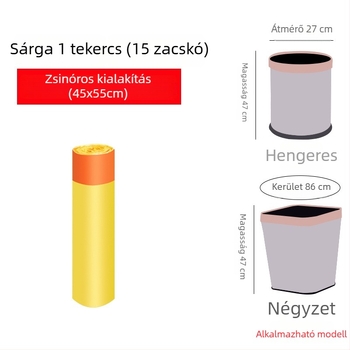 Háztartási szemeteszacskók húzózsinórral, hordozható és vastagított, megfizethető csomag a konyhai kukákhoz, közepes és nagy méret