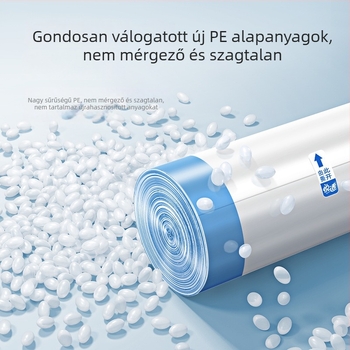 Háztartási szemeteszsák húzókötéssel, vastagított, nagy méret, kiváló minőségű műanyag