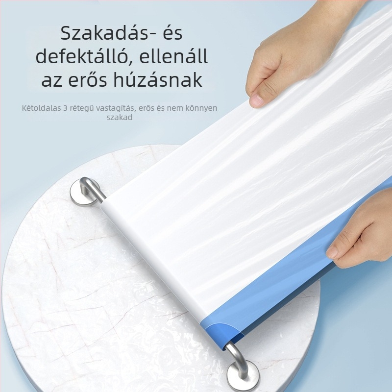 Háztartási szemeteszsák húzókötéssel, vastagított, nagy méret, kiváló minőségű műanyag