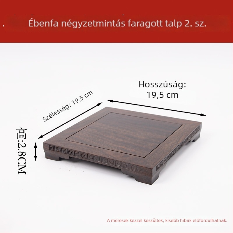 Négyszögletes tömörfa bemutatóalap füstölőhöz, teáskannához és bonsaihoz, Buddha/Guanyin szobor alapja.