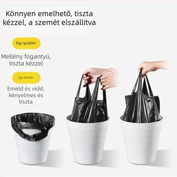 Biodegradálható szemeteszsákok, perforált mellény-stílusú, nagy kapacitású, háztartási és kereskedelmi használatra, környezetbarát