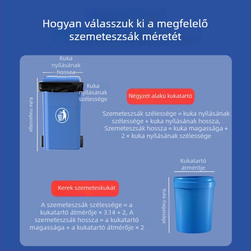Extra-nagy fekete kereskedelmi szemeteszsákok intézmények, közszolgáltatások, ingatlanüzemeltetés és szállodák számára, vastagított és tartós