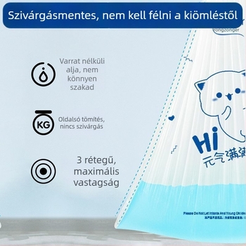 Háztartási húzós szemeteszsák, fogantyúval, vastagabb kivitel, konyhai és irodai használatra, műanyag zsák MU