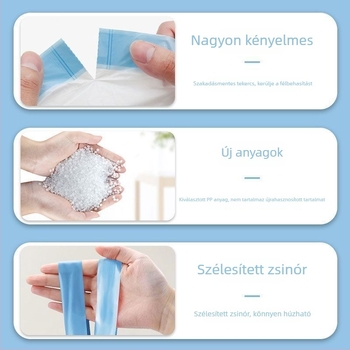 Háztartási húzós szemeteszsák, fogantyúval, vastagabb kivitel, konyhai és irodai használatra, műanyag zsák MU