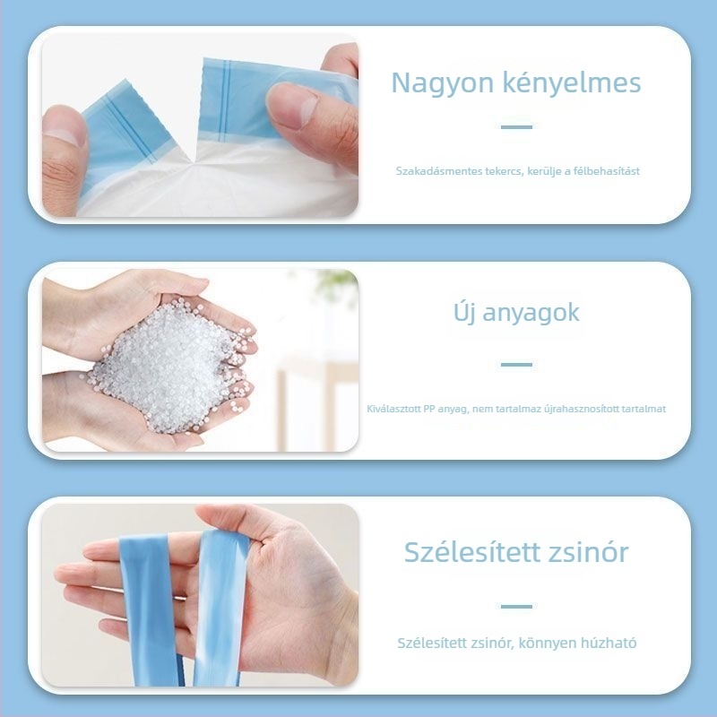 Háztartási húzós szemeteszsák, fogantyúval, vastagabb kivitel, konyhai és irodai használatra, műanyag zsák MU