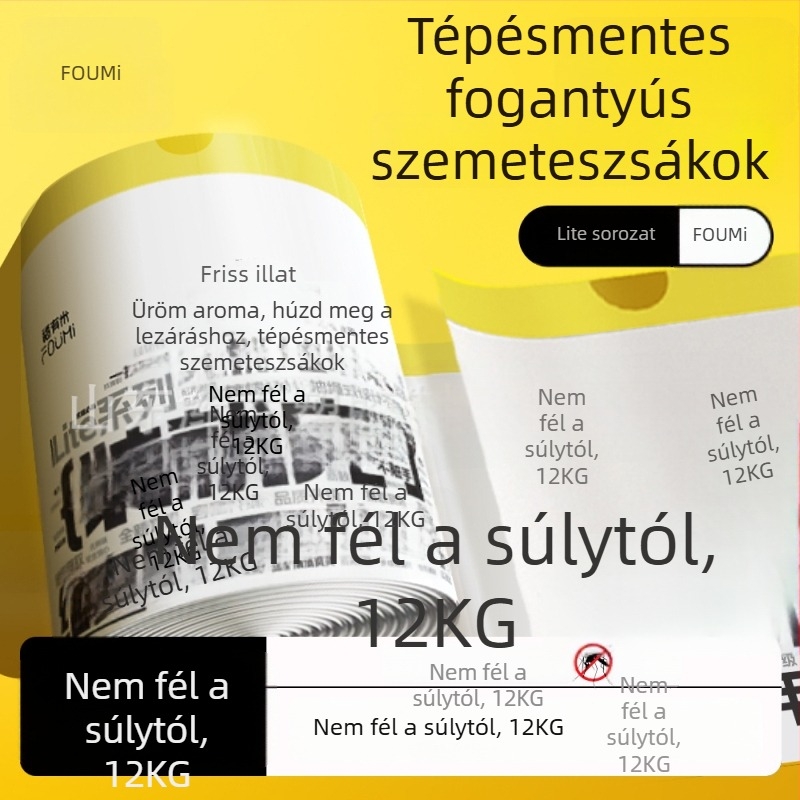 Fu you mi antibakteriális szemeteszsák mugwort illatú, húzózsinóros, vastagított, nagy méretű, otthonra, a kollégiumba és a konyhába