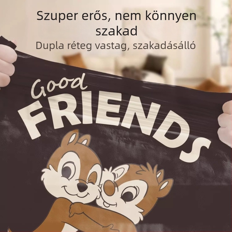 Otthoni használatra szánt extravastag, szakadásálló szemeteszsák kötőzsinórral, kézi hordozásra, extrán nagy méretű, konyhai hulladéknak
