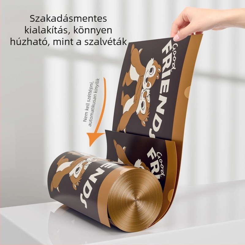 Otthoni használatra szánt extravastag, szakadásálló szemeteszsák kötőzsinórral, kézi hordozásra, extrán nagy méretű, konyhai hulladéknak