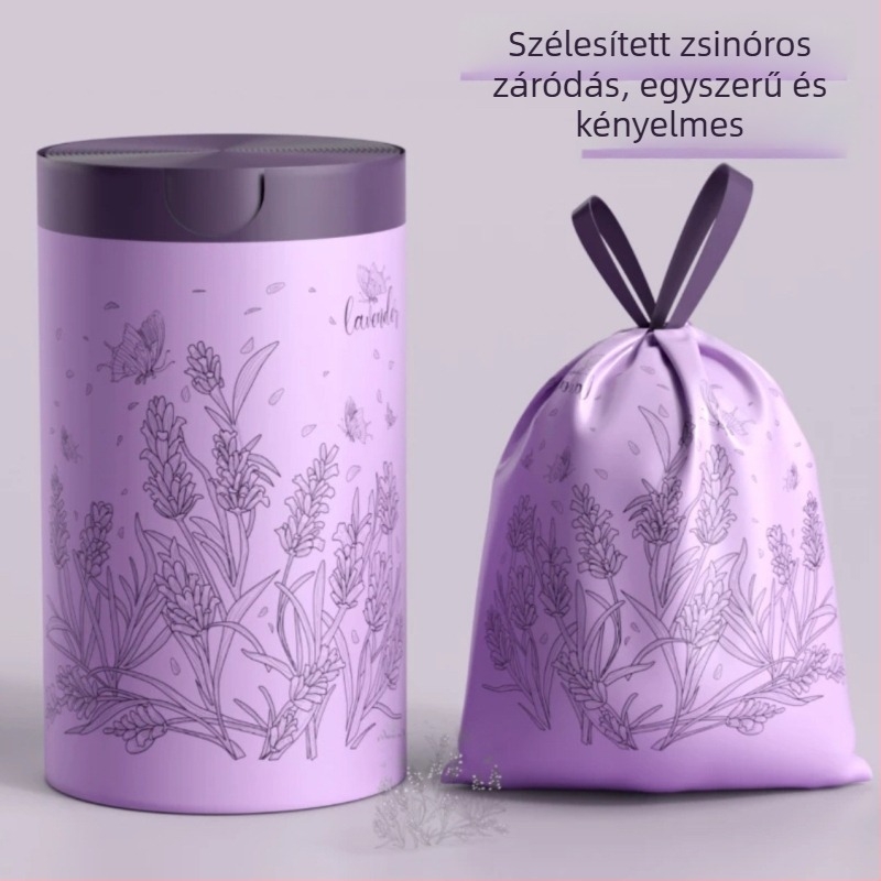 Levendulás illatú húzózsinóros szemeteszsákok, extra nagyok és vastagok, fogantyúval, háztartási használatra