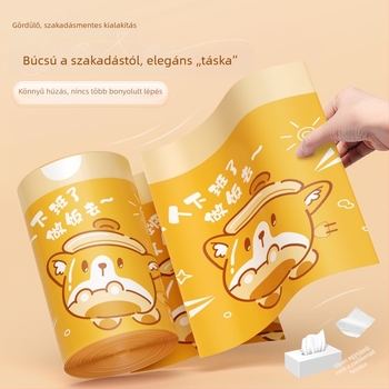 Fogantyús vastagított szemeteszsákok konyhára, szakadásálló, automatikus záródás, nyomtatott mintával